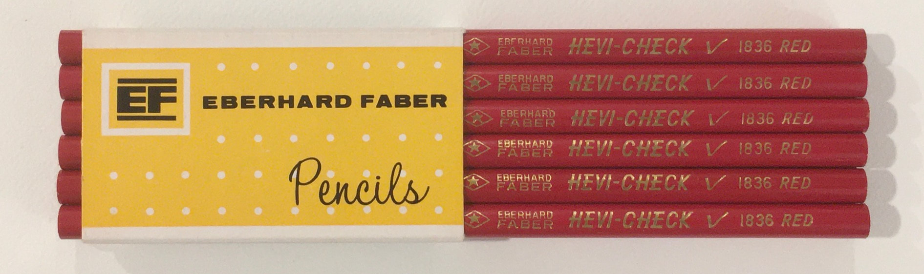 1 Lot of 12 Vintage Eberhard Faber Carmine Pencils # 6536 USA Red